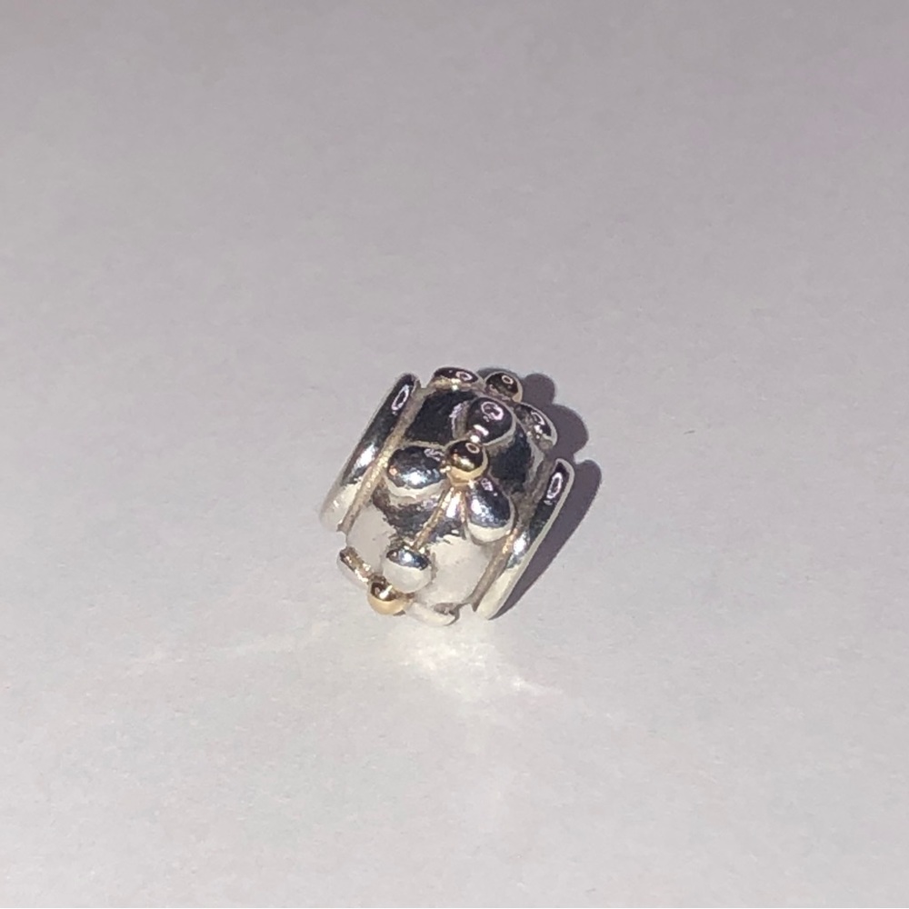 Retired Pandora Tivoli Three Petal Flower 14k Charm